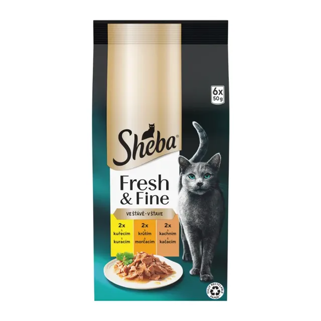 Sheba Kapsičky drůbeží výběr ve šťávě Fresh & Fine 6x 50 g 300 g