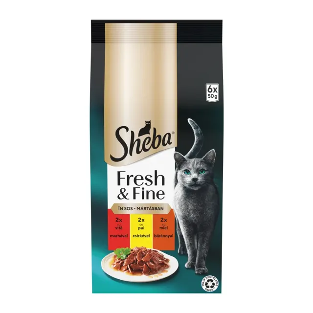 Sheba Kapsičky s hovězím, drůbežím a jehněčím masem Fresh & Fine 6x 50 g 300 g