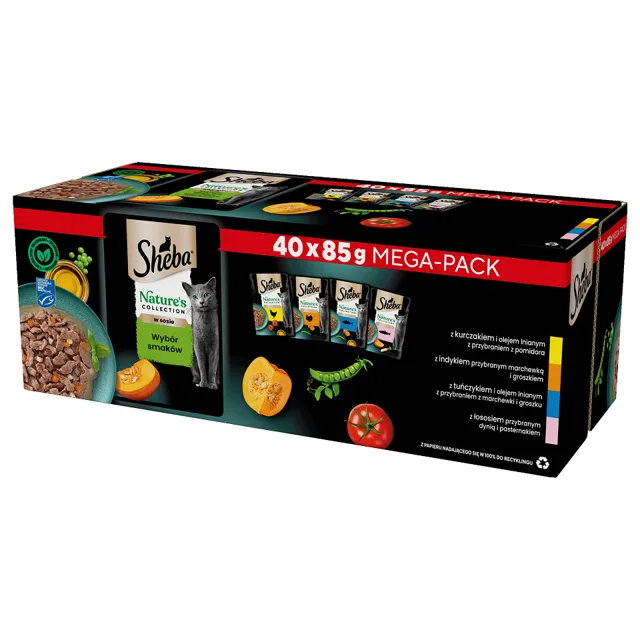 SHEBA Nature’s Collection kompletní krmivo v omáčce pro dospělé kočky 40x85 g