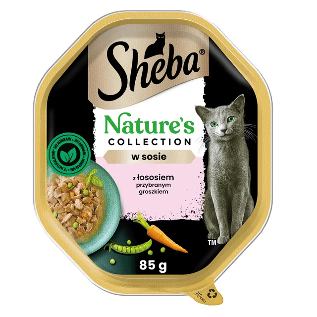 SHEBA Nature's Collection v omáčce s lososem a hráškem 85 g