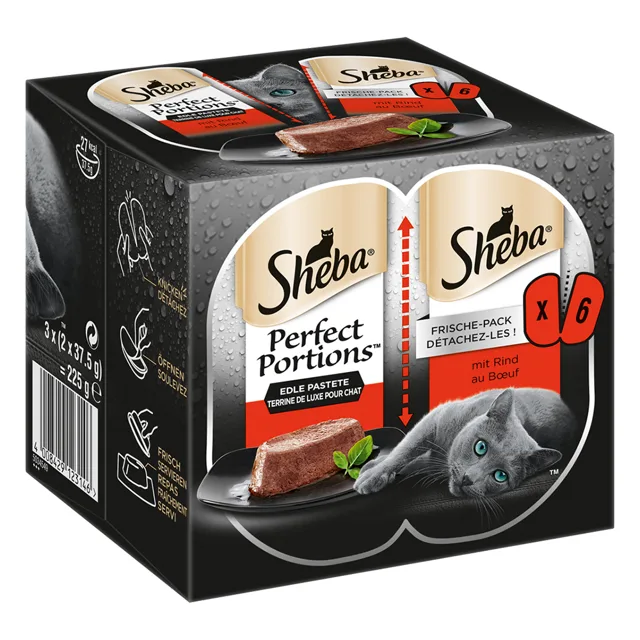 Sheba Perfect Portions 6 x 37,5 g - Omáčka s krůtím masem