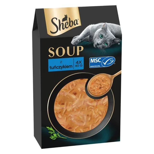 SHEBA polévka s tuňákem 4x40 g doplňkové krmivo pro kočky