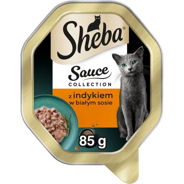 SHEBA Sauce Collection s krůtím masem v bílém sosu 85 g paštika pro kočky