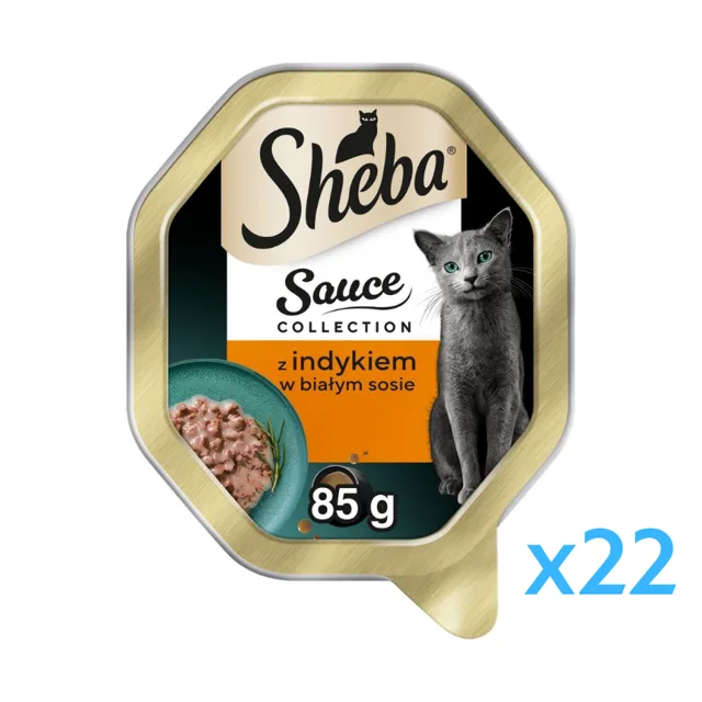SHEBA Sauce Collection s krůtou v bílé omáčce 22 x 85 g mokré krmivo pro kočky