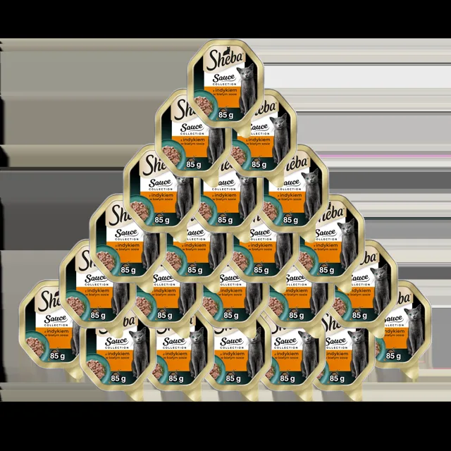 SHEBA Sauce Collection s krůtou v bílé omáčce 22 x 85 g mokré krmivo pro kočky