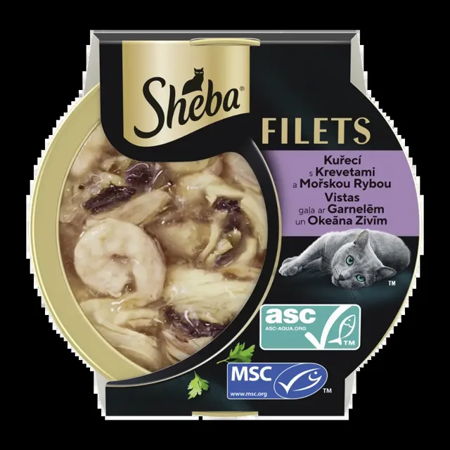 Sheba Vanička Sheba filets s kuřecím, rybím a krevetami 60 g