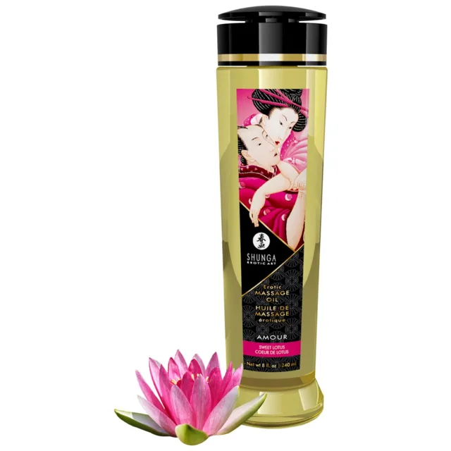 Shunga Amour masážní olej lotos (240 ml)