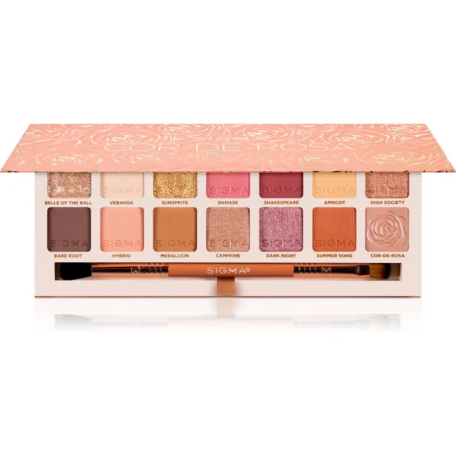 Sigma Beauty Cor-de-Rosa Eyeshadow Palette paleta očních stínů se štětečkem 16.24 g