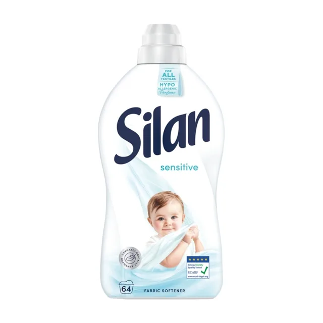 Silan Sensitive koncentrovaná aviváž do pračky 1408 ml 64 dávek