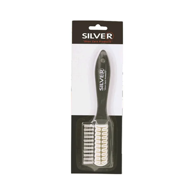 SILVER 2-stranný kartáč krepový na obuv z veluru&nubuku a semiše