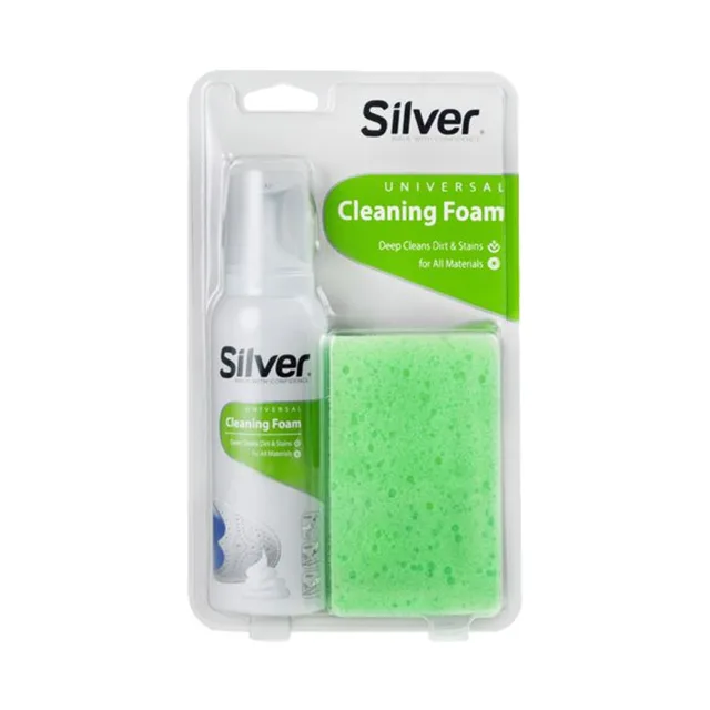 SILVER čisticí pěna na boty s houbičkou, 125 ml