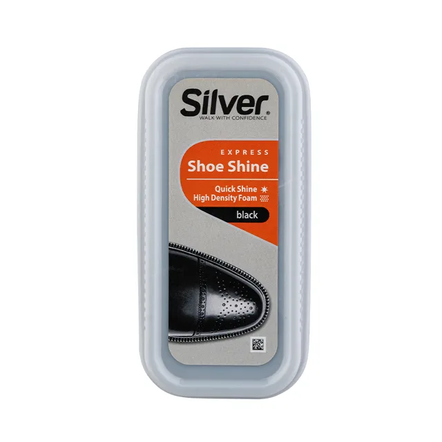 SILVER Express Shoe Shine Black - houbička na boty černá, 6 ml
