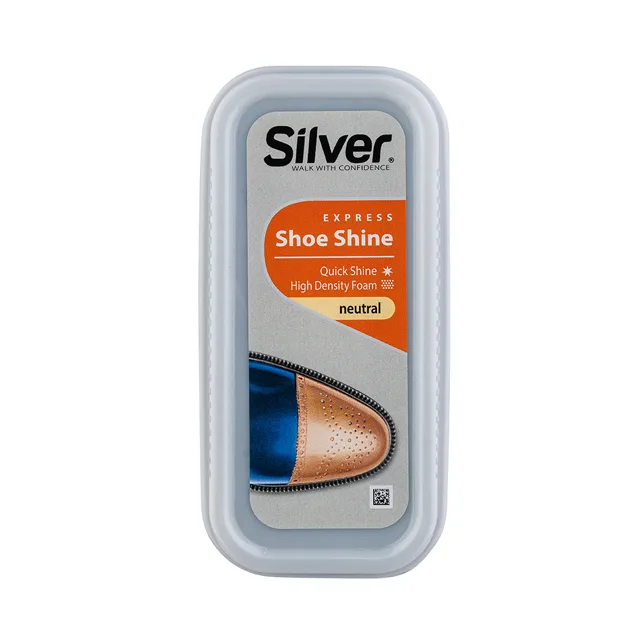 SILVER Express Shoe Shine Neutral - houbička na boty bezbarvá, 6 ml