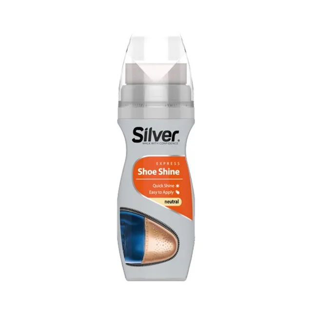 SILVER Express Shoe Shine Neutral - tekutý vosk na boty bezbarvý, 75 ml