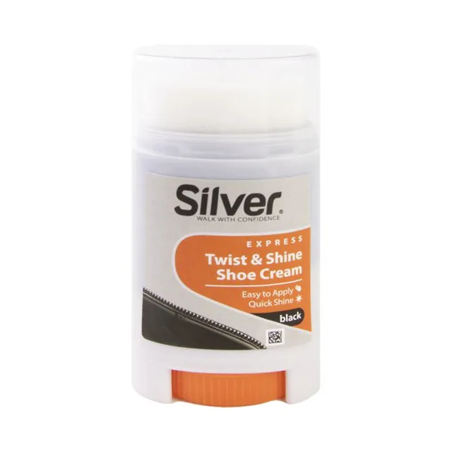 SILVER Express Twist&Shine Shoe Cream Black - krém na boty černý, 50 ml