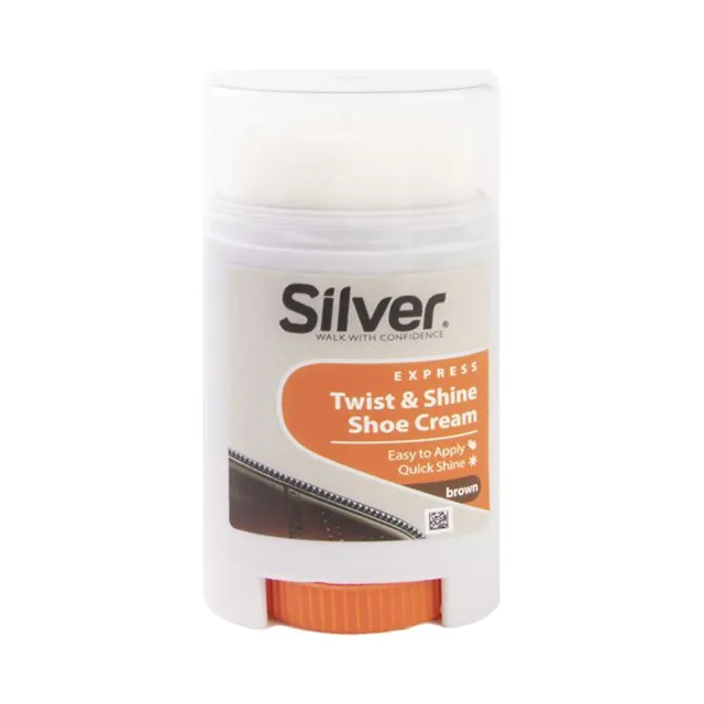 SILVER Express Twist&Shine Shoe Cream Brown - krém na boty hnědý, 50 ml
