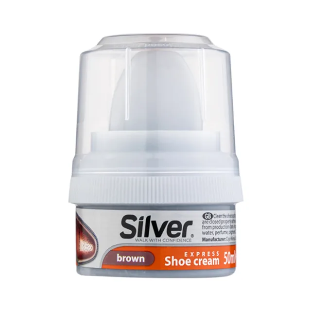 SILVER krém na boty s aplikátorem - hnědý, 50 ml