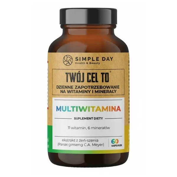 SIMPLE DAY – VÁŠ CÍL JE Multivitamín 60 kapslí Datum spotřeby: 08/26