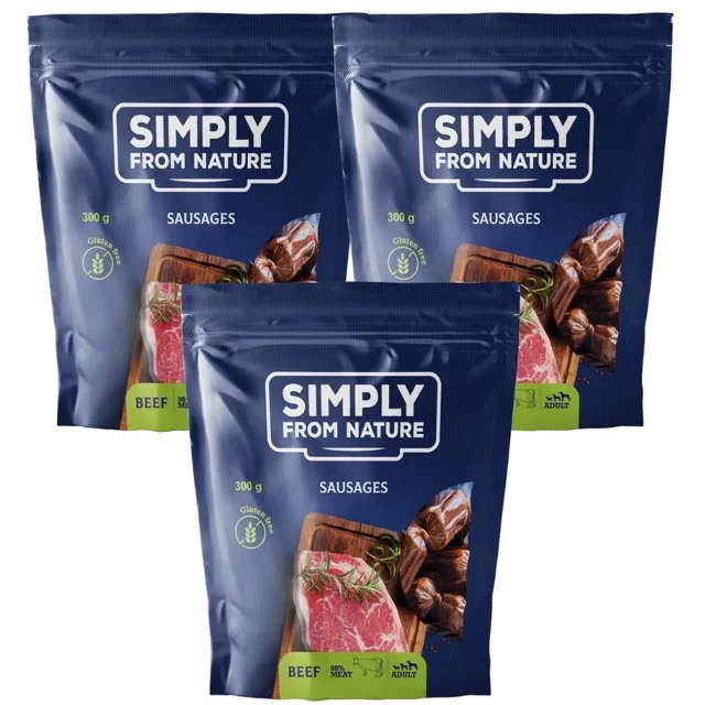 SIMPLY FROM NATURE Hovězí klobásky 3 x 300 g