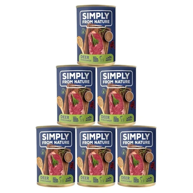 SIMPLY FROM NATURE Jelen s pohankou 6 x 400 g konzerva pro psy