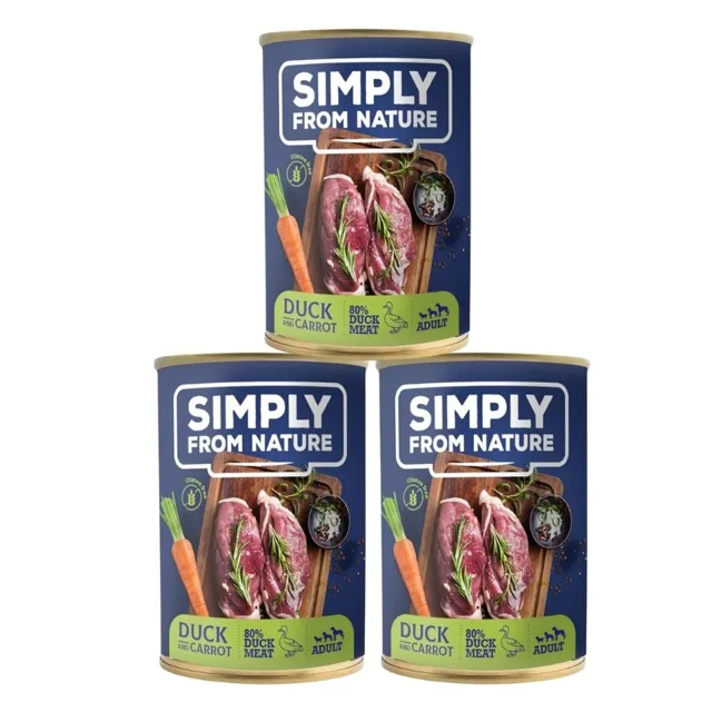 SIMPLY FROM NATURE Kachna s mrkví 3x 400 g konzervy pro psy