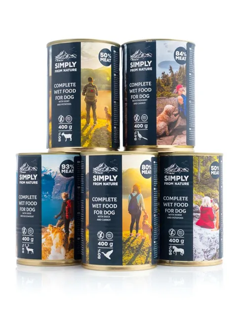 SIMPLY FROM NATURE Konzervy pro psy mix 5 příchutí 5 x 400g