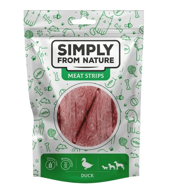 SIMPLY FROM NATURE Meat Strips Kachní stripsy pro psy 80 g