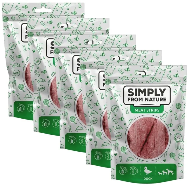 SIMPLY FROM NATURE Meat Strips pamlsky s kachním masem pro psy 5x80 g