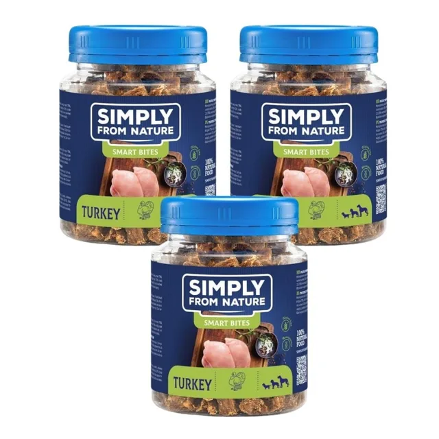 SIMPLY FROM NATURE Smart Bites Krůtí tréninkové pamlsky 3x130 g