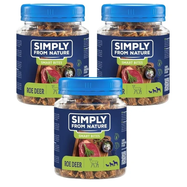 SIMPLY FROM NATURE Smart Bites Srnčí tréninkové pamlsky  3x130 g