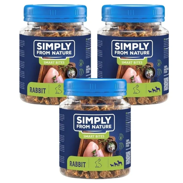 SIMPLY FROM NATURE Smart Bites Tréninkové pamlsky s králičím masem 3x130 g
