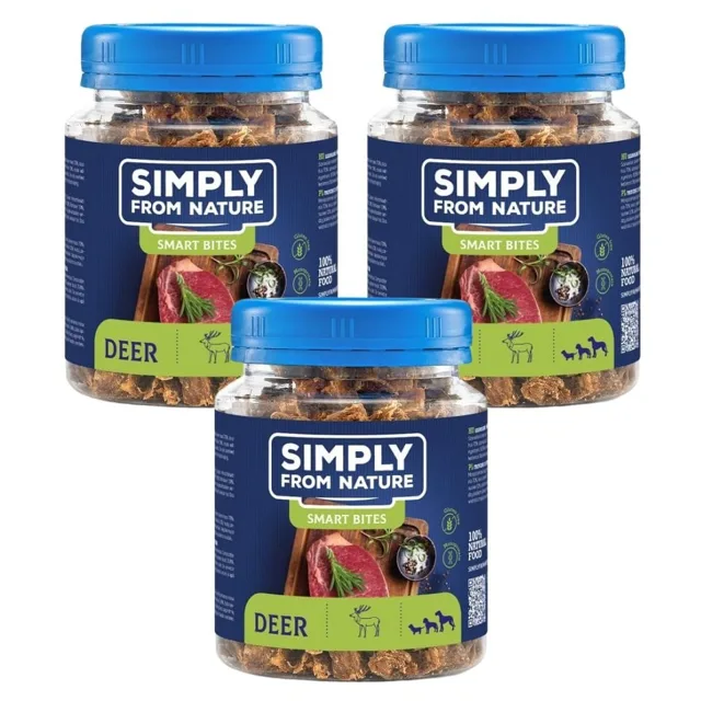 SIMPLY FROM NATURE Smart Bites Tréninkové pamlsky z jeleního masa  3x130 g
