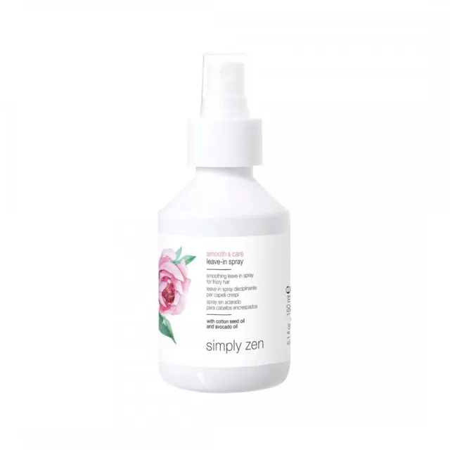 Simply Zen Bezoplachový sprej pro nepoddajné a krepaté vlasy Smooth & Care (Leave-In Spray) 150 ml
