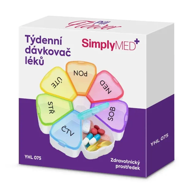 SimplyMed Dávkovač léků týdenní YH7075 Flower