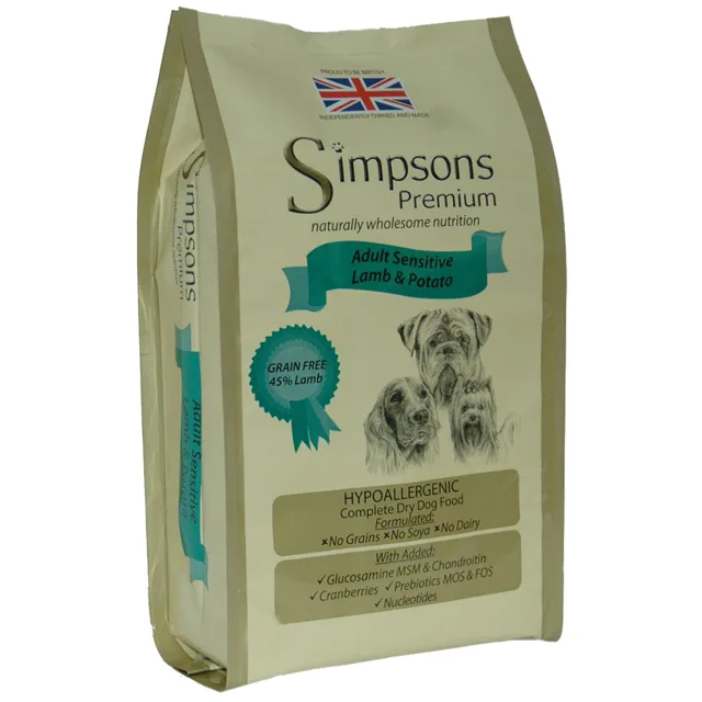 Simpsons Premium Adult Sensitive jehněčí & brambory - 12 kg