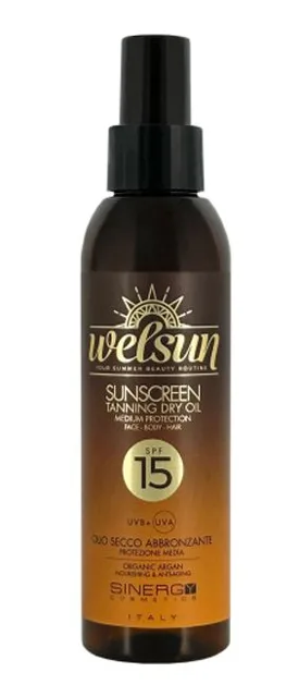 Sinergy Cosmetics Sinergy Welsun Sunscreen Tanning Dry Oil SPF15 150ml - Olej na opalování