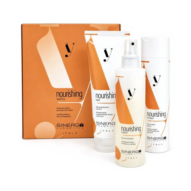 Sinergy Cosmetics Sinergy Y1 Nutritive Gift Box - Set na suché vlasy šampon + maska + dvoufázový sprej