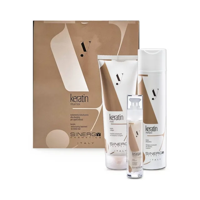 Sinergy Cosmetics Sinergy Y4 Keratin Gift Box Infusion - Rekonstrukční set šampon + maska + sérum