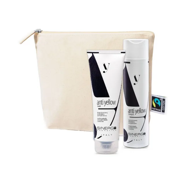 Sinergy Cosmetics Sinergy Y5 Anti-Yellow - Set na blond vlasy šampon + maska + taštička