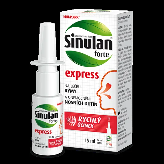 Sinulan forte Express, sprej do nosu, symptomatická léčba rýmy 15 ml