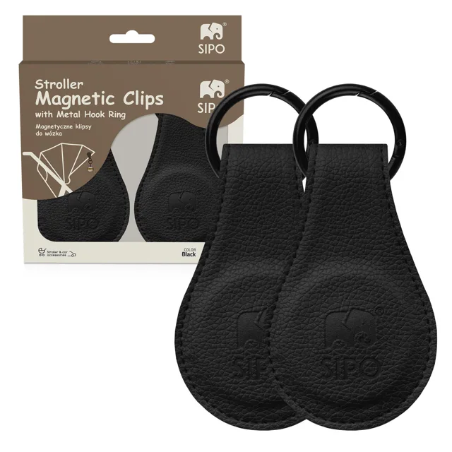 SIPO Magnetické klipy na kočárek, 2ks, černá
