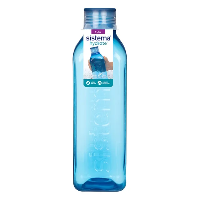 SISTEMA Hydrate láhev square šroubovací modrá 1000 ml