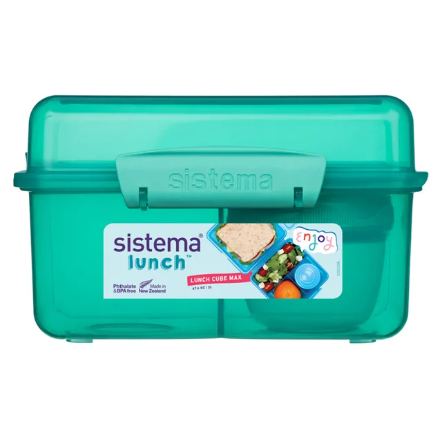 SISTEMA Lunch krabička 3 komory a kelímek zelená 2 l
