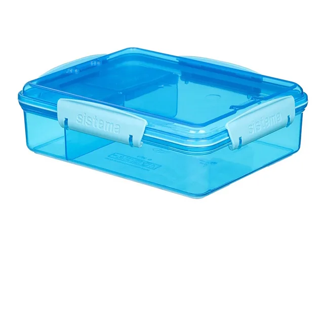SISTEMA LUNCH Krabička na svačinu s 2 přihrádkami modrá 975 ml