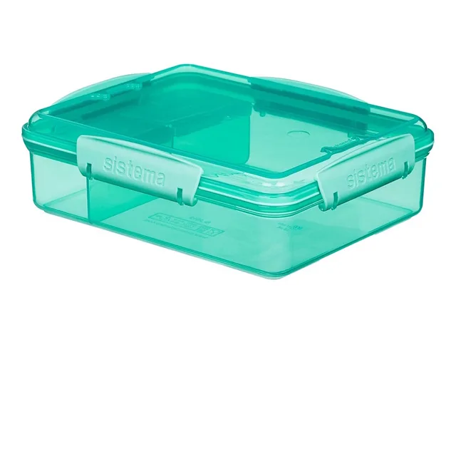 SISTEMA LUNCH Krabička na svačinu s 2 přihrádkami zelená 975 ml