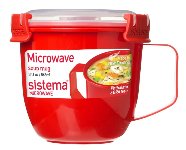 Sistema Microwave Hrnek na polévku - Červený 565 ml