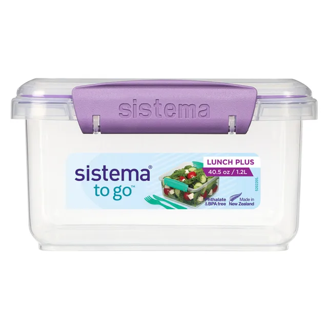 SISTEMA To go lunch plus svačinový box s příborem fialová 1,2 l