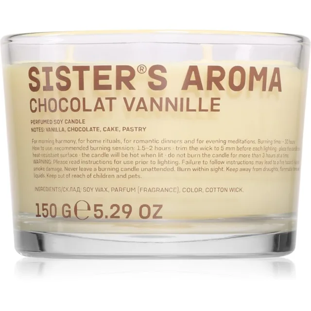 Sister's Aroma Chocolat Vannille vonná svíčka 150 g