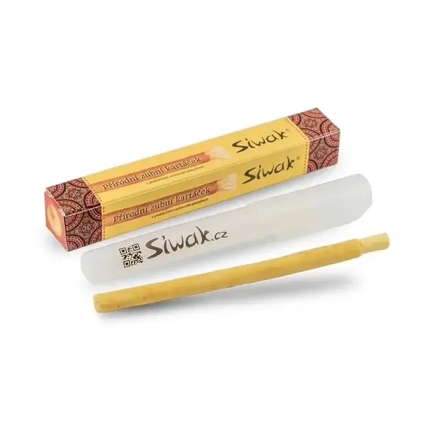 Siwak Miswak Přírodní zubní kartáček dřevěný s obalem