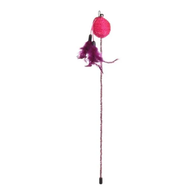 Škádlítko s míčkem a peřím pro kočky Flamingo Glitty - růžová | P53103